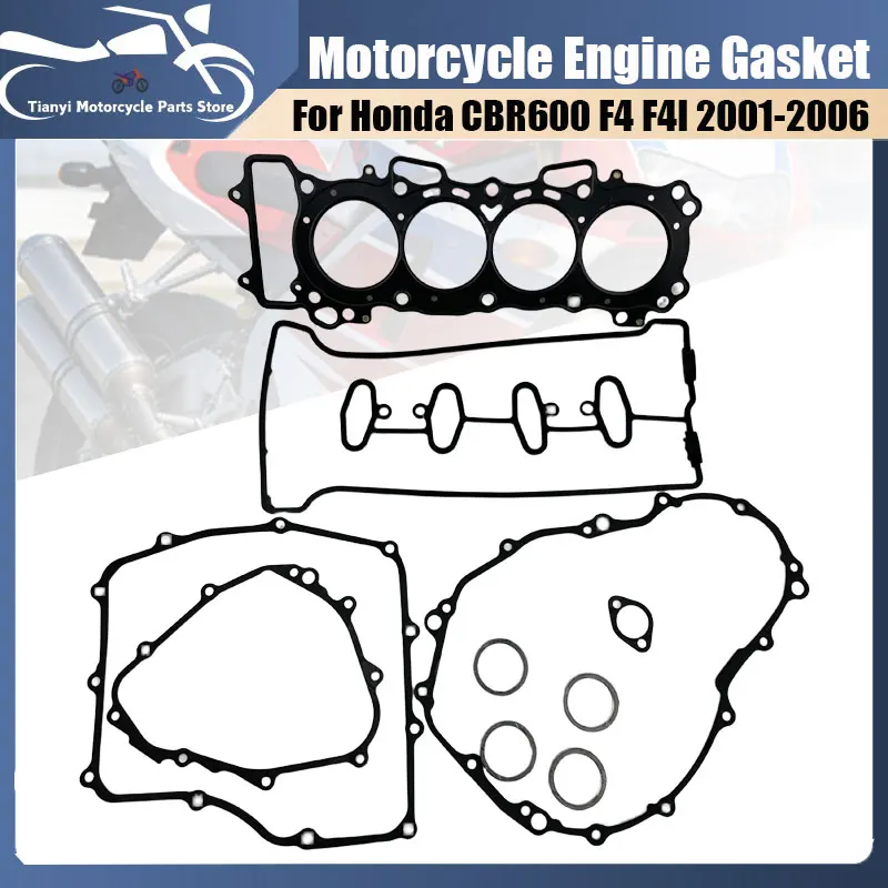 

Motorcycle Engine Cylinder Cover Gasket Kit For Honda CBR600 F4 F4I 2001-2006 Motorcycle Engine Gasket Set Replace