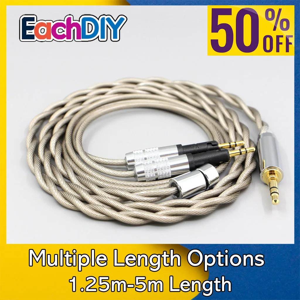 Type6 756 core 7n Litz OCC Silver Plated Earphone Cable For Audio-Technica ATH-R70X 2 core 2.8mm LN008027