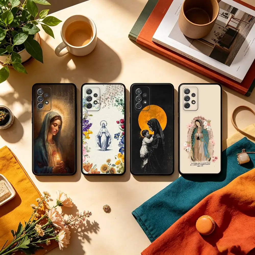 Virgen Mary Virgin Bible  Soft Silicone Black Cover Phone Case For Samsung Galaxy A73,A72,A71,A70,A53,A52,A51
