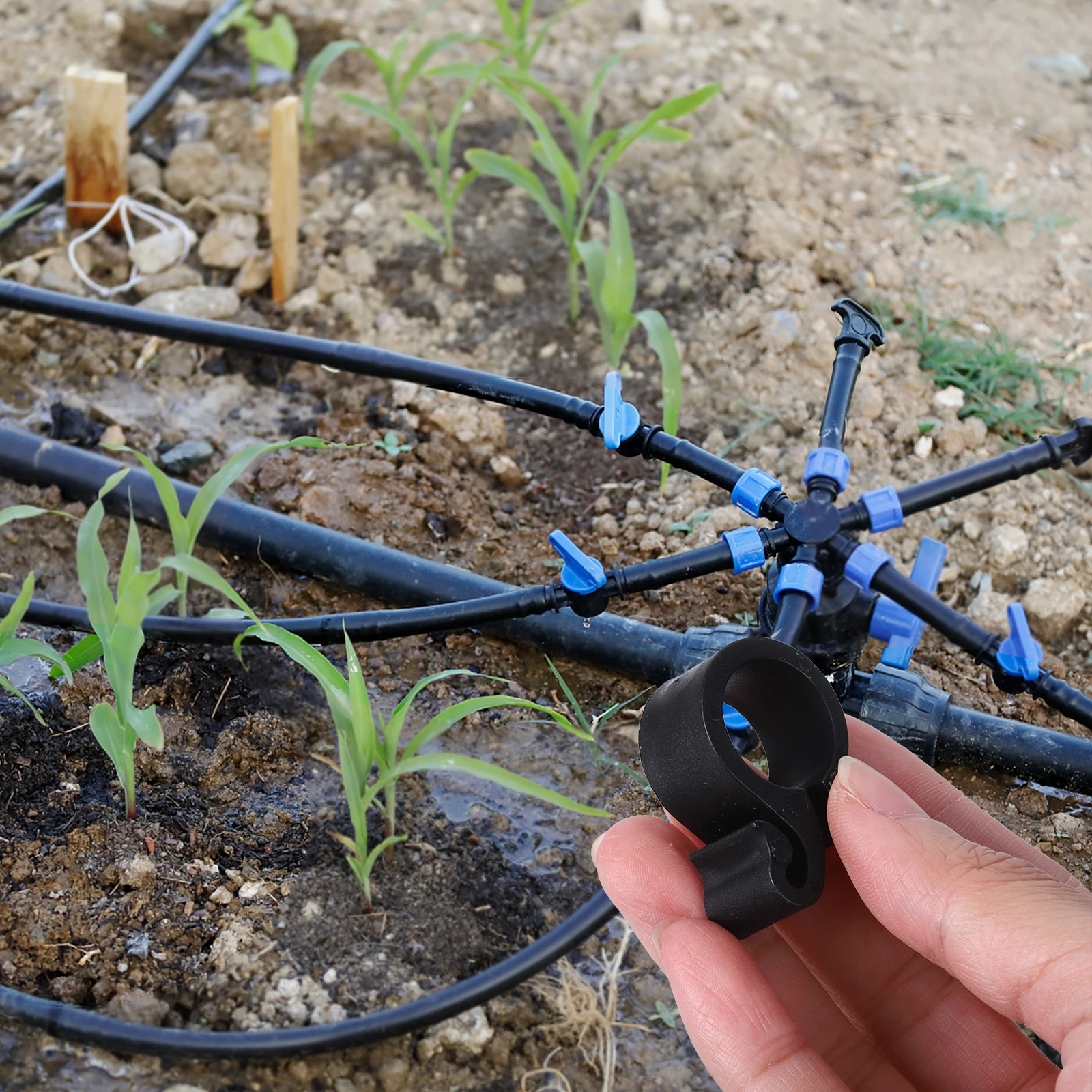 

50 Pcs Irrigation Pipe Clamp Hose Greenhouse Scalable Drip Clamps Garden Tube Clip