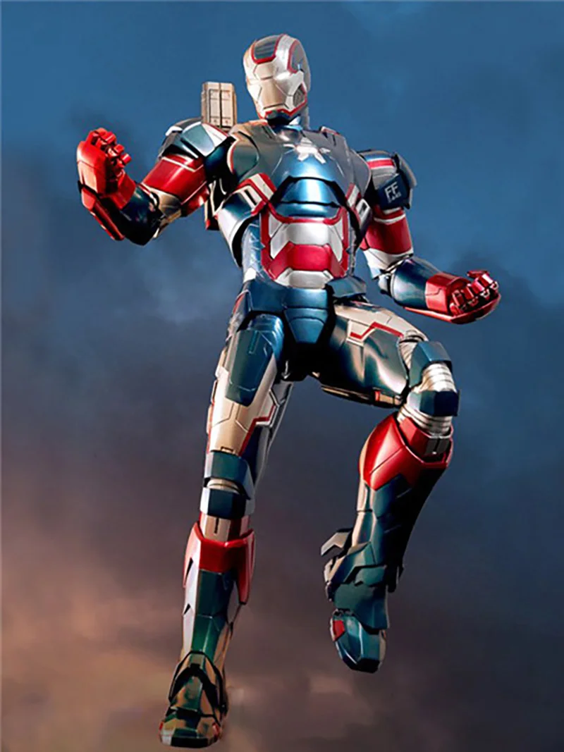 Avenger HC Luminescent 1/6 Iron Man Patriot Figure Action MMS195 Dot 1 War Machine Model Toy 32cm