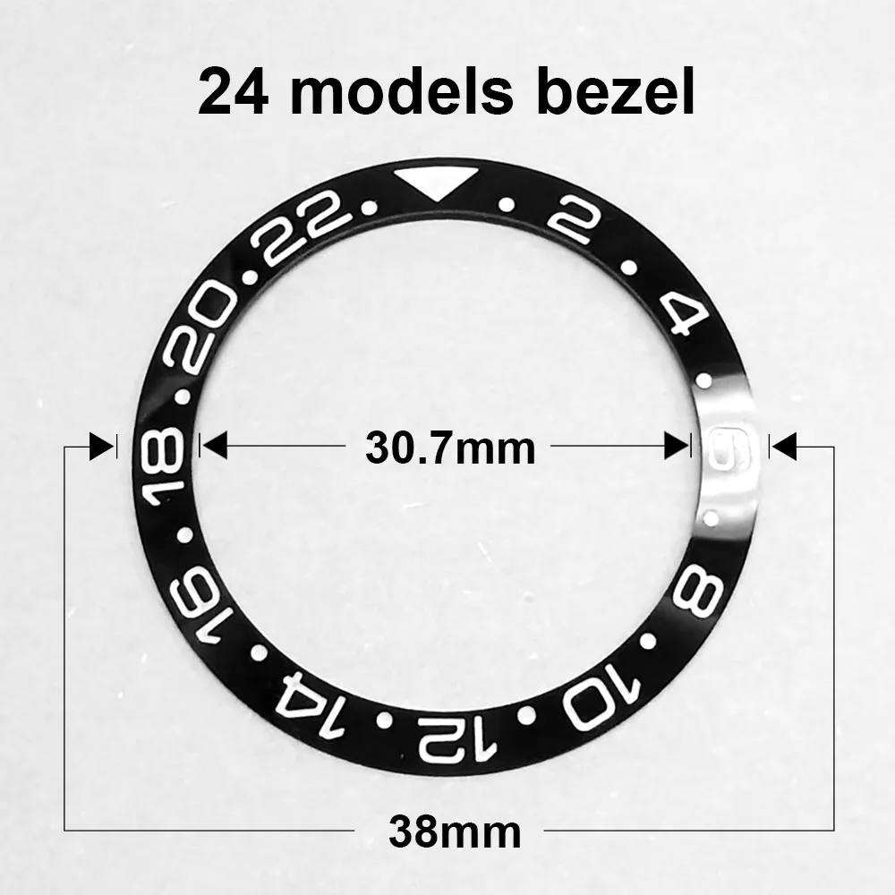 38-30.7 مللي متر السيراميك المنحدر سوبر مضيئة مختلف الألوان ساعة الحافة إدراج صالح 40 مللي متر ساعة حافظة ساعة اكسسوارات أجزاء