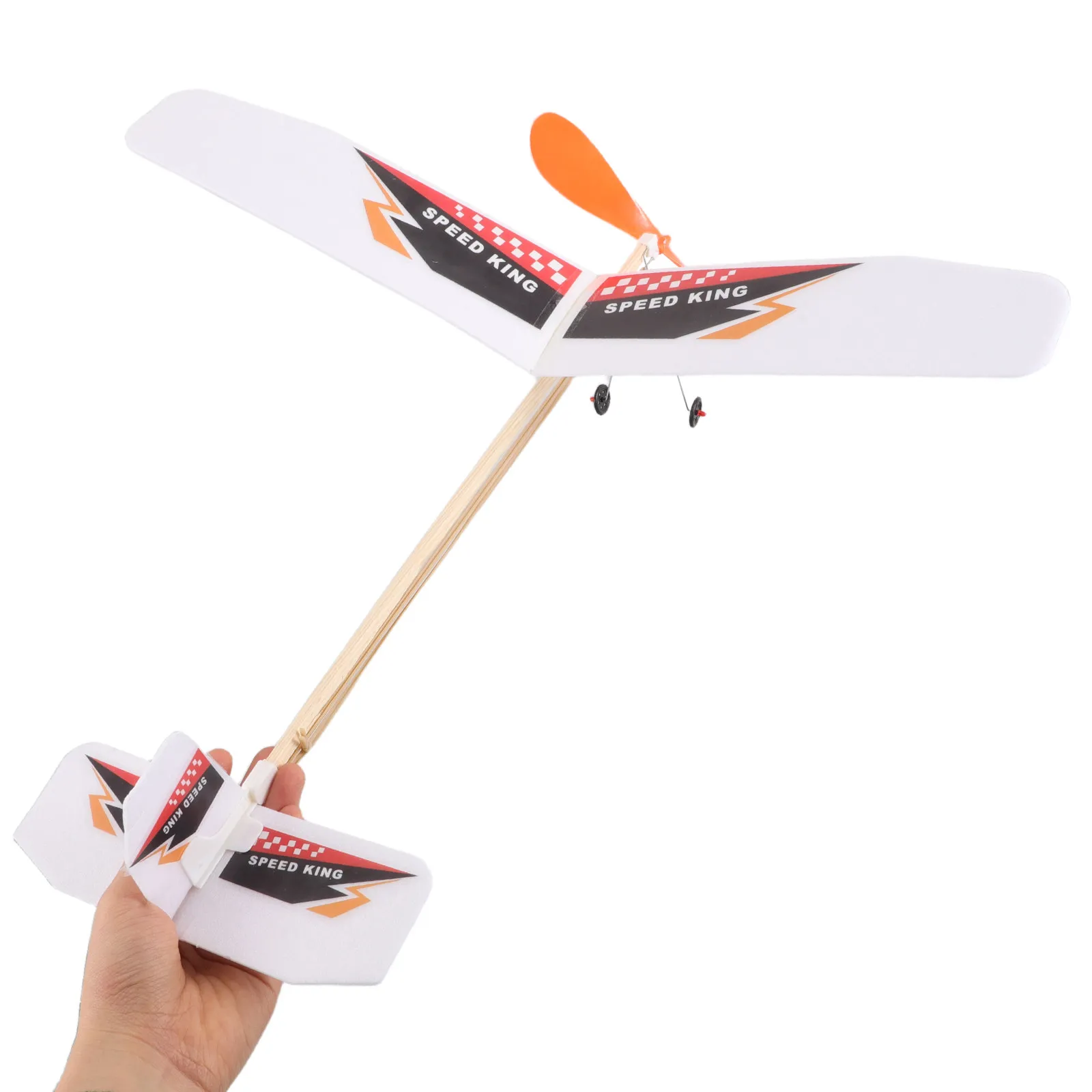 

DIY Foam Airplane Kit Rubber Band Powered Easy Assembly Single Wing Glider for Kids Outdoor Educational Hand Launch Play