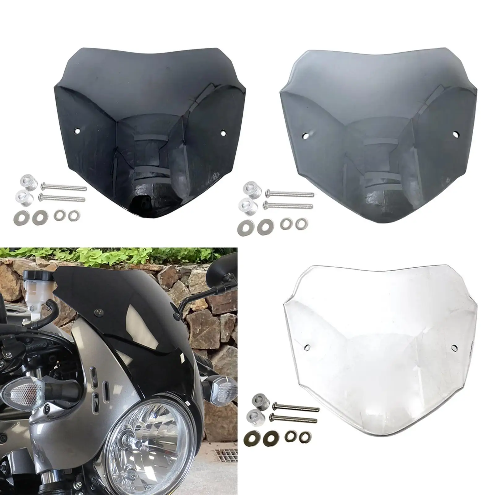 Extension Windscreen Multifunctional Motorbike Parts ACC Easy to Install Replace Motorcycle Windscreen Motorcycle Wind Deflector