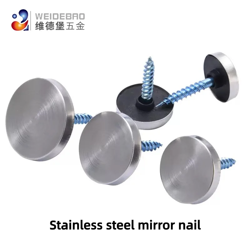 10PCS 12-30mm Mirror Fasteners Screws Decorative Cap Nail Advertising Glass Screw Stainless Steel Cover Furniture Hardware