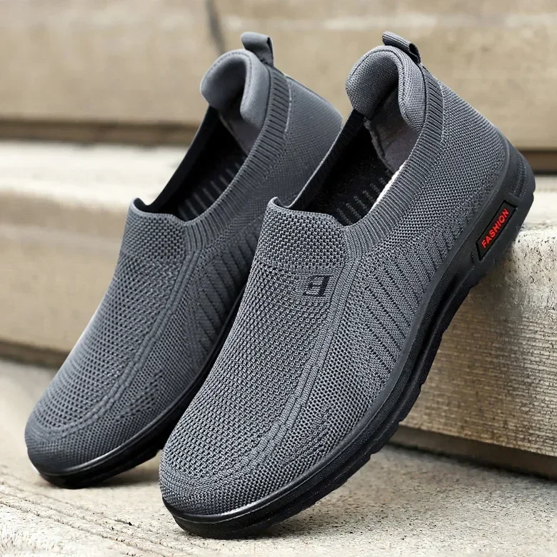 Men's New Autumn Casual Sports Shoes Breathable Lazy Shoes Soft Sole Comfortable Dad Shoes Middle-aged and Elderly Studio Outer