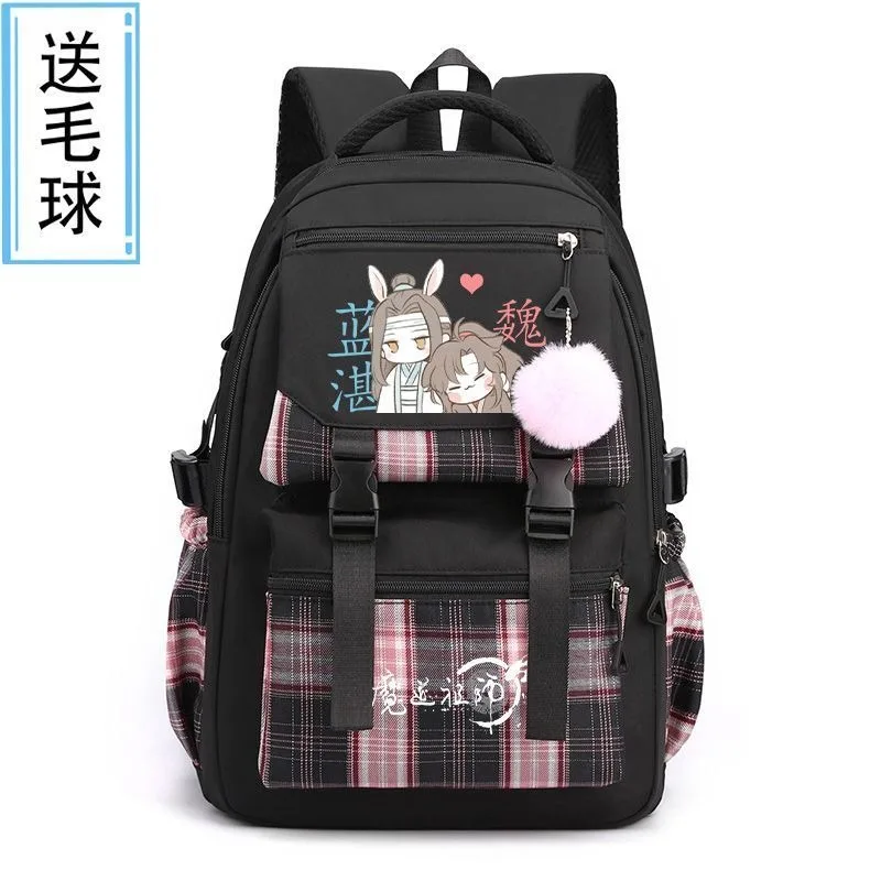 Breathable mesh, Black Blue Pink Purple, Grandmaster of Demonic Cultivation, Mo dao zu shi, School Bags, Anime Backpacks Girls