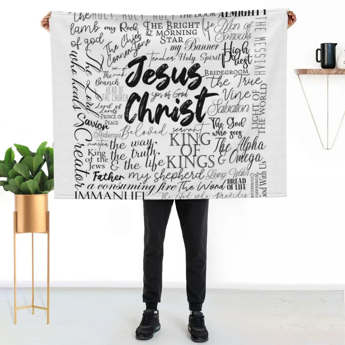 The Names of God Throw Blanket Portable Lightweight Blanket for Travel Camping