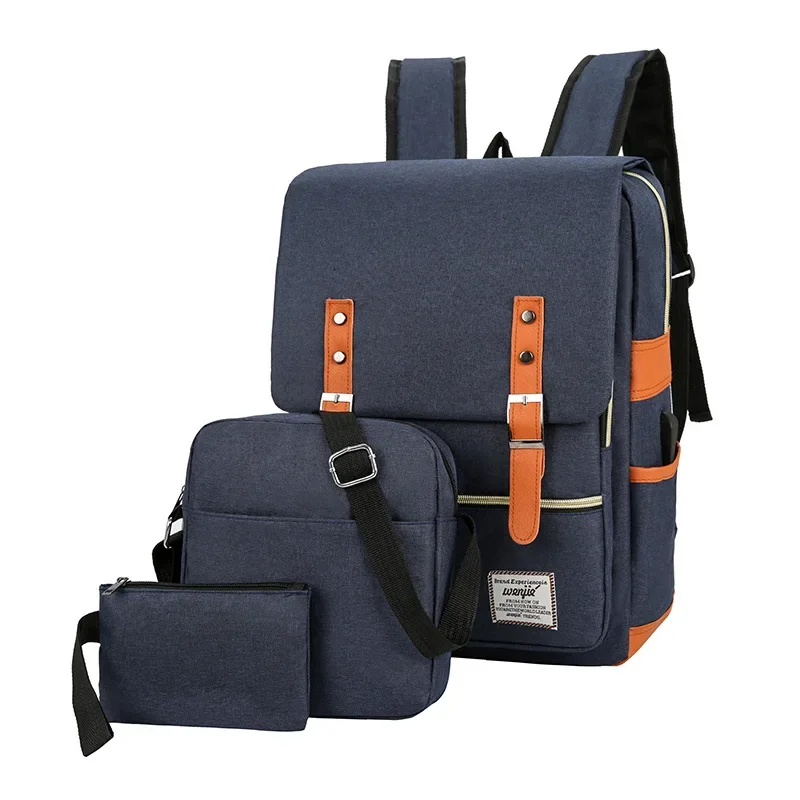 Imagem -02 - Mochila Masculina Impermeável de Grande Capacidade para Negócios Bolsa para Laptop com Porta Carregamento Usb Bolsa Escolar Conjunto de 156