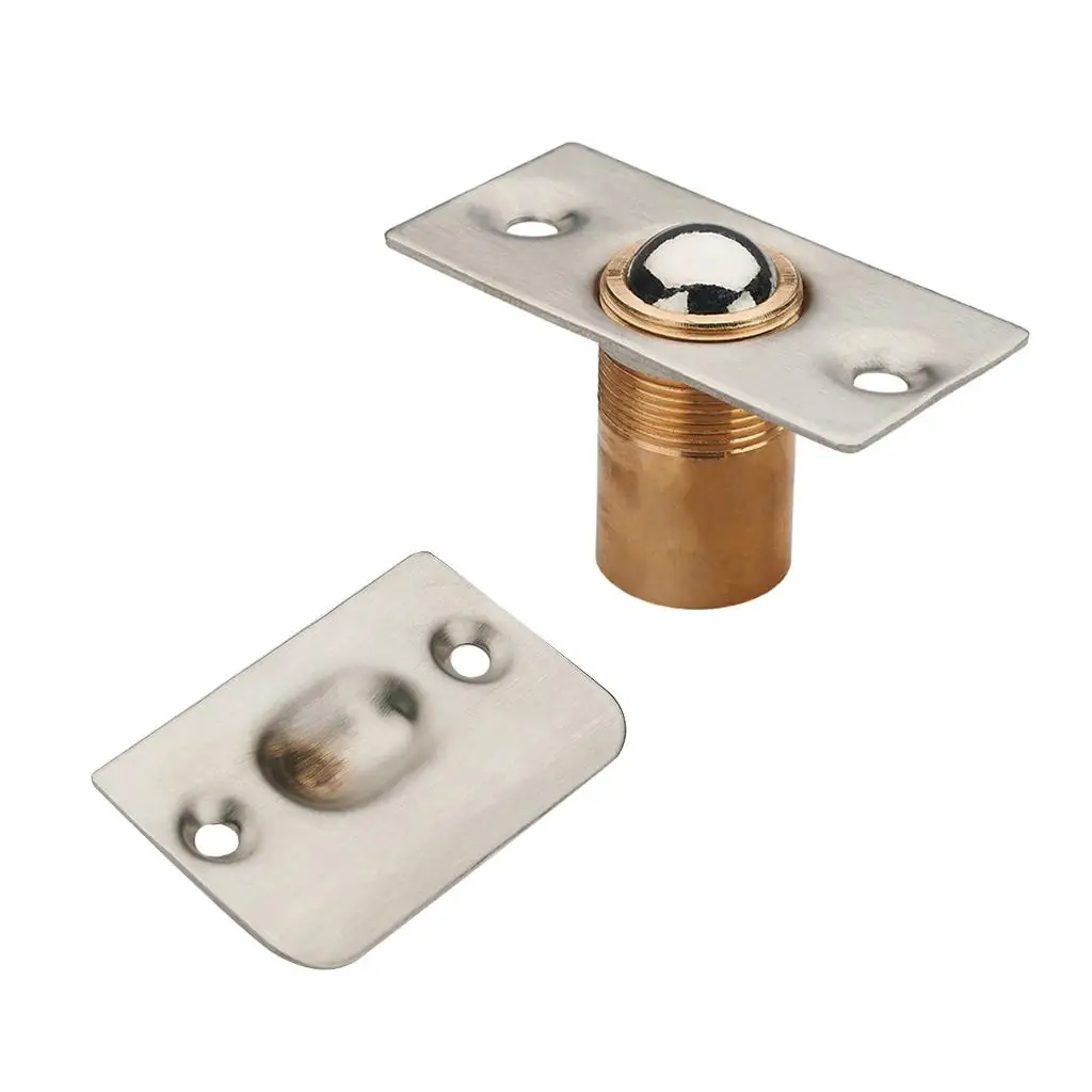 Aço inoxidável Roller Ball Door Catch Lock, captura interna, ajustável, armário, portão trava, quarto