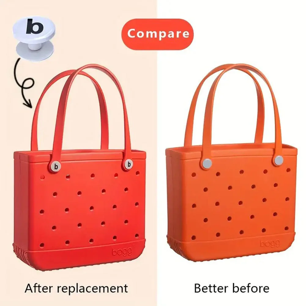 4PC Replaceable Hole Bag Button Beach Bag Button Letter Buckle Plastic Buckle Creative DIY Beach Bag Button Hole Bag Accessories