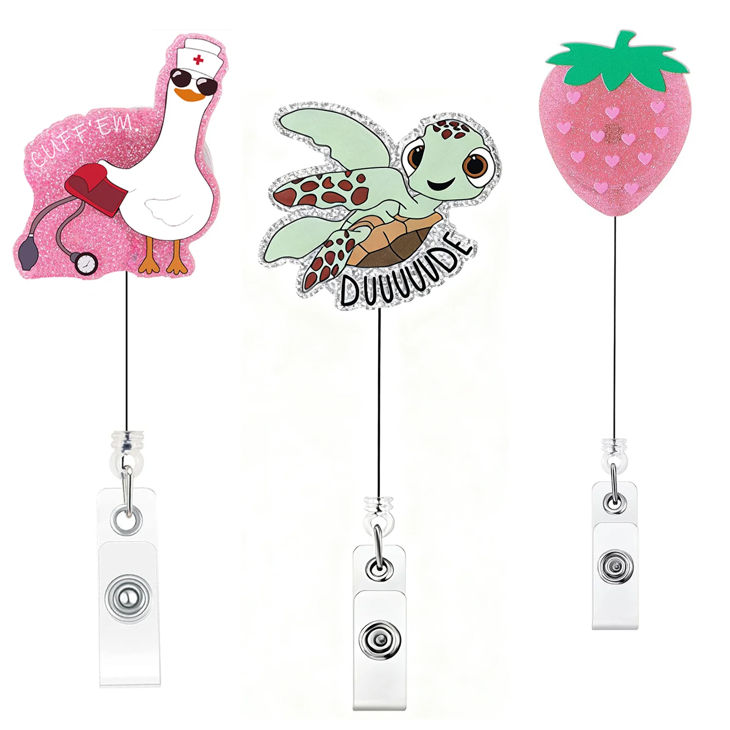 مشبك شارة ممرضة قابل للسحب هدية مثالية لطلاب التمريض CNA RN الأطباء والعمال الطبيين بكرة شارة ممرضة ذات طابع مضحك