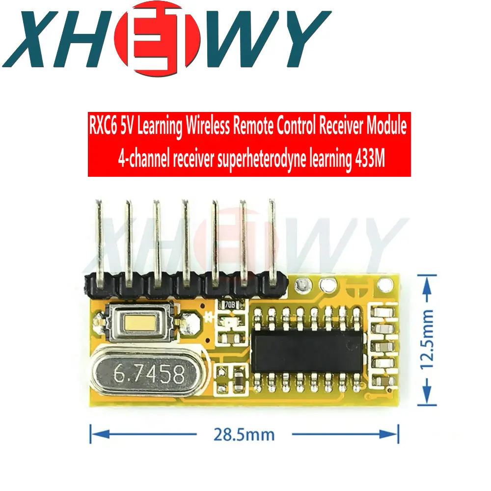 RXC6 433Mhz Wireless Receiver Module PT2262 Code Superheterodyne 433Mhz Receiver Electronic DIY Kit PCB for Arduino/AVR