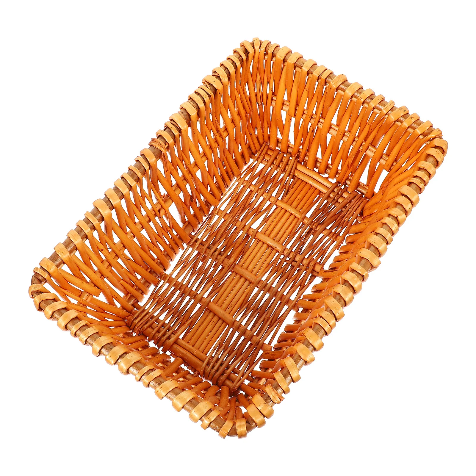

Rattan Woven Storage Basket Large Home Organizer for Fruit Bread Snacks Decorative Basket Toy Organizer