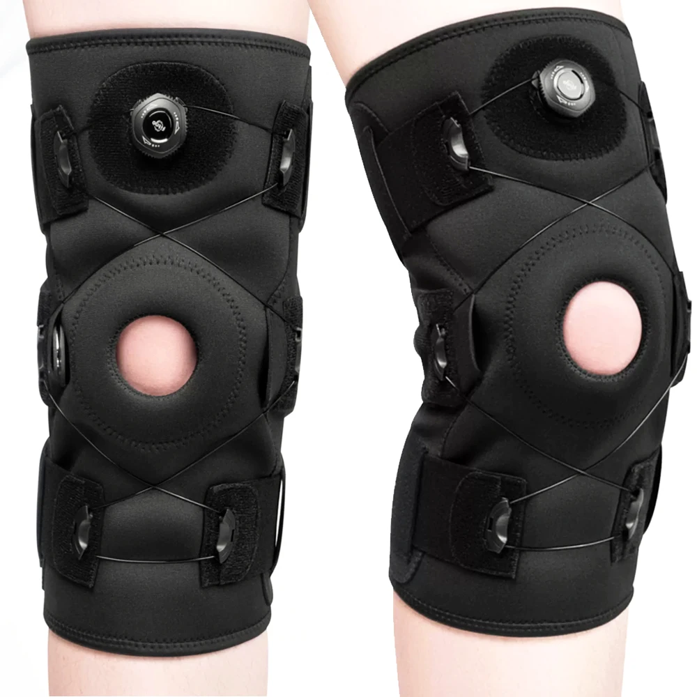 

Knee Brace for Women Men Hinged Knee Brace with Side Stabilizers Adjustable Knee Support for Arthritis Pain,Injury Recovery