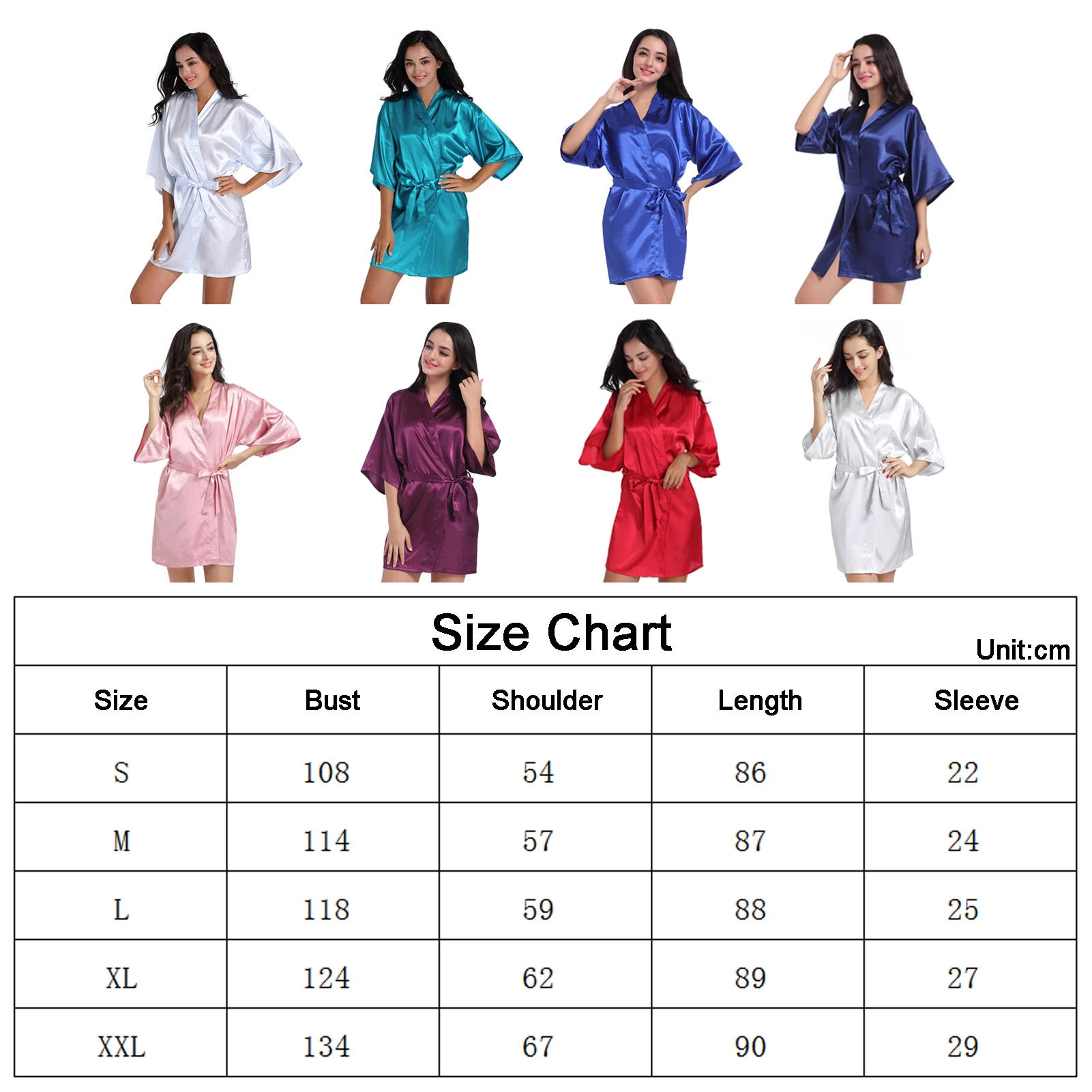 LPATTERN Women Lady Satin Nightgown Pajamas Cardigan Sleepwear with Belt Pregnant Maternity Pregnancy Faux Silk Bathrobe Clothes