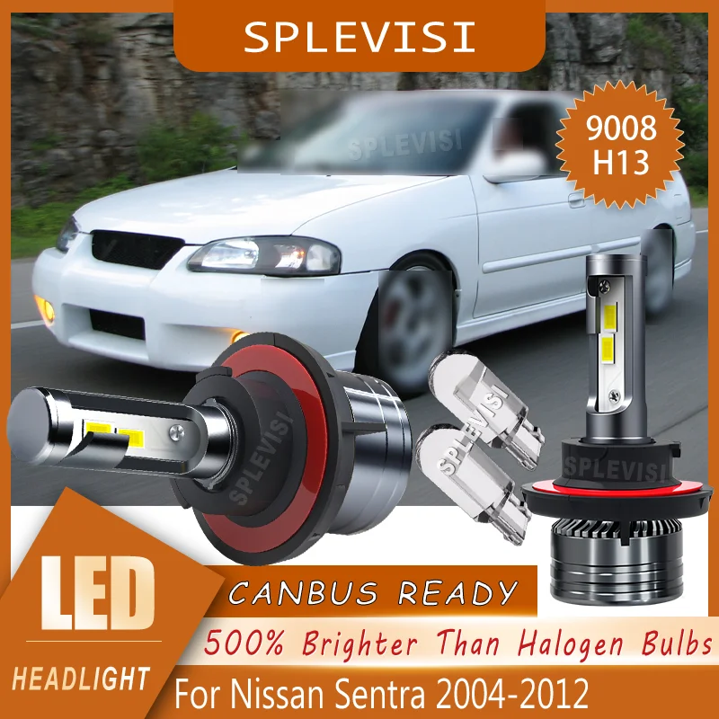 9008 H13 LED 180W 18000LM Headlight Bulbs Free T10 Bulbs 12v For Nissan Sentra 2004 2005 2006 2007 2008 2009 2010 2011 2012