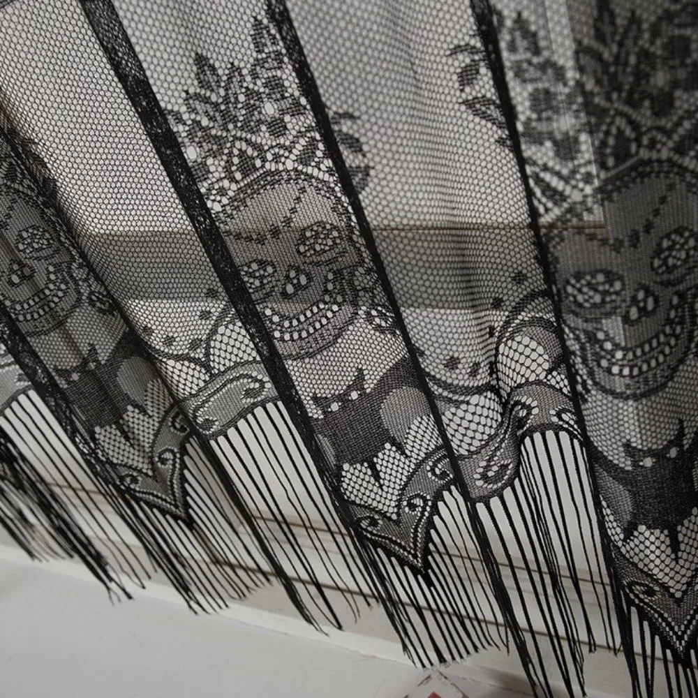 Gothic Style Lace Bat Skeleton Head Lampshade Scary Black Spider Web Lamp Shade Cover Decorative Halloween Lampshade