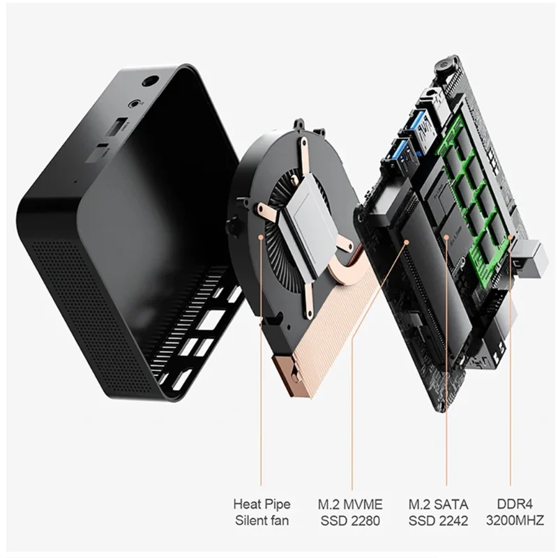 ミニPC T9 Pro Intel Alder Lake N100 Windows11 16GB DDR5 WIFI5 デュアルSSD 小型ポケットPC フル機能 Type-C 4K 60Hz RGB出力