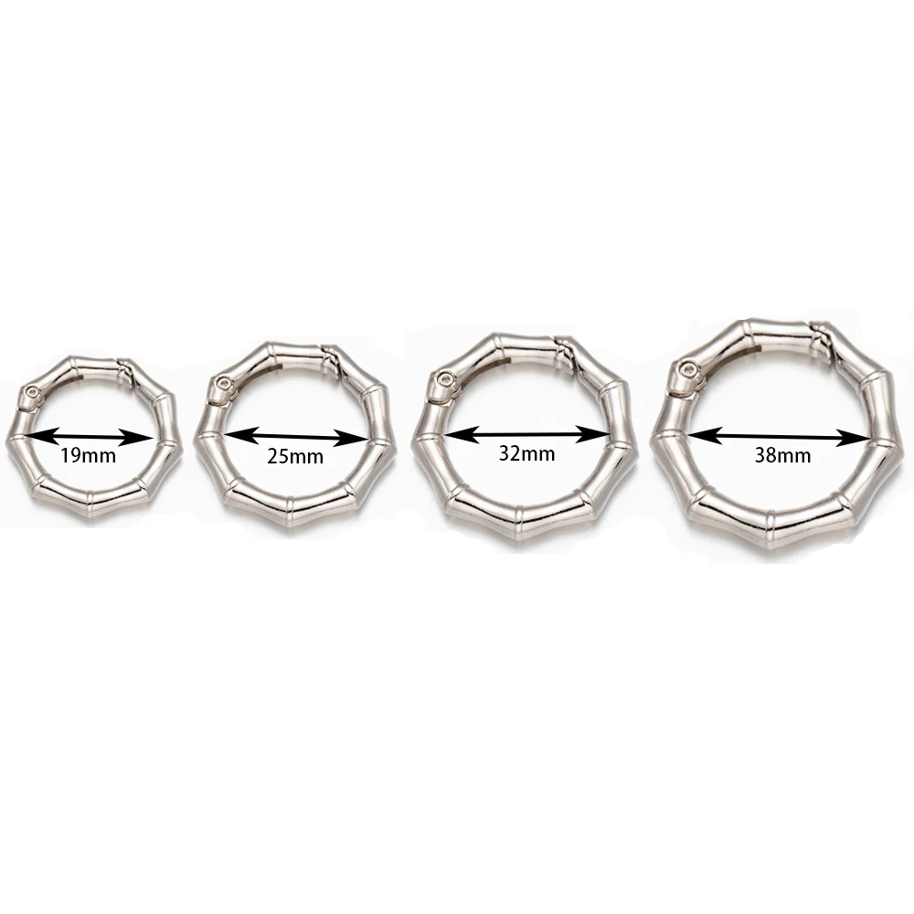 5pcs Metal Bamboo Spring Ring Keychain Round Connector Buckle For DIY Clasps Bag Handbag Carabiner Pendant Jewelry Accessories