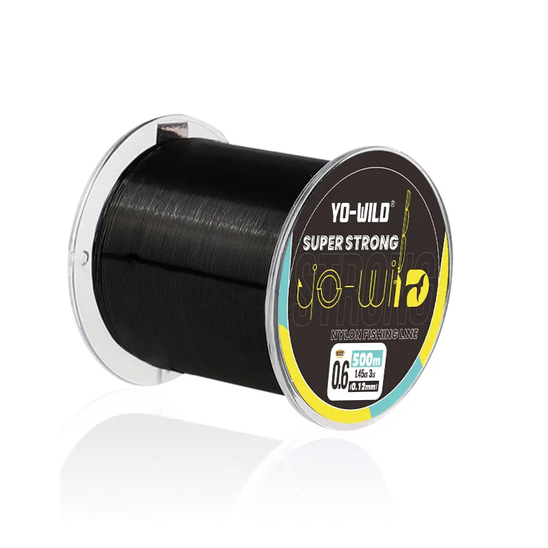 500M Hochfeste Salzwasser-Süßwasser-Bass-Nylon-Angelschnur Verschleißfeste Monofilament-Schnur Carbonschnur 0,128-0,520mm