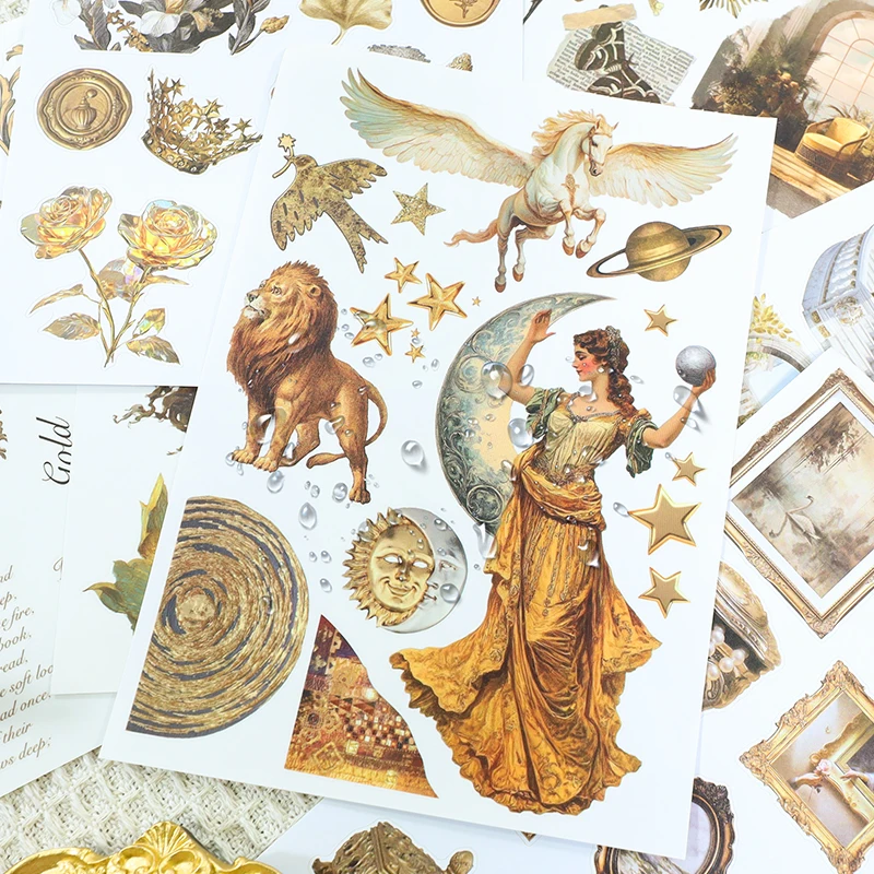 20 Pcs/set Vintage Character Statue Castle Landscape Sticker Book Creative DIY Journal Material Collage Scrapbook Stationery