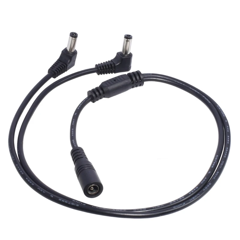 DC Power 1 Female to 2 Angled Male Way Splitter Adapter Connector Plug Cable 5.5mmx2.1mm 12V For CCTV Camera LED Strip