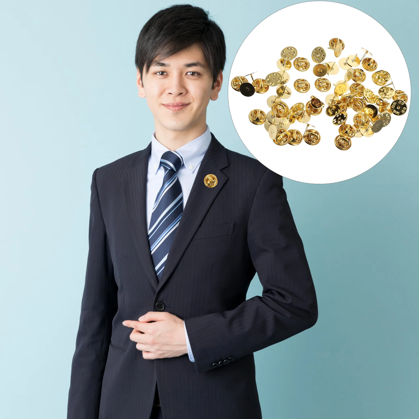 

50 Sets Copper 10mm Pin Backs Locking Pin Backs For Enamel for Lapel Tie Hat Badge Jewelry Making Clutch Locking Craft