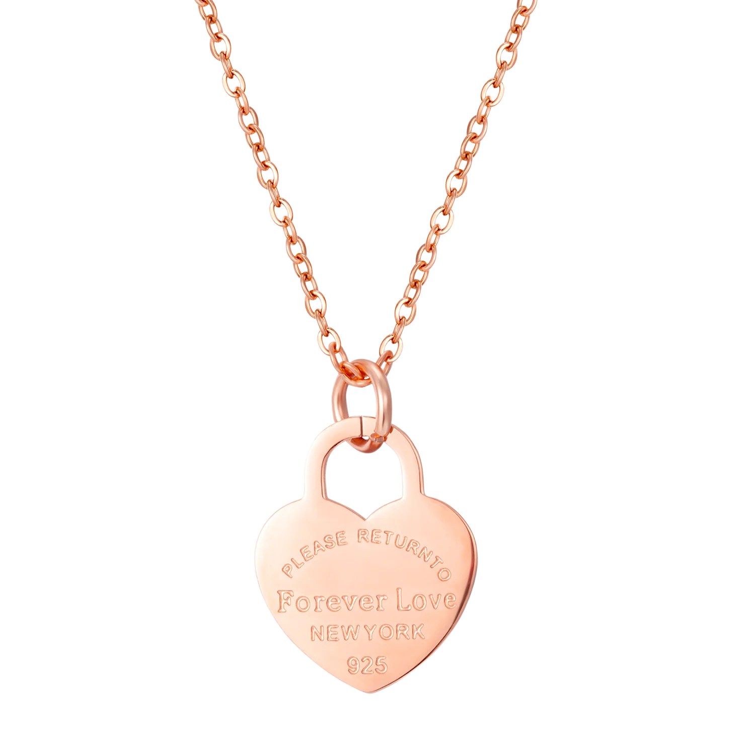 FKYB Classic Fashion Stainless Steel Heart Pendant Necklace for Men and Women, Stylish Charm Necklace, Jewelry 1:1 Reproduction