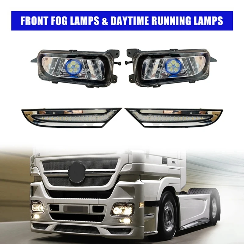 Car Front Fog Lamps & Daytime Running Lamps RH & LH (1Pair) ABS Car Accessories For MERCEDES BENZ ACTROS MP3