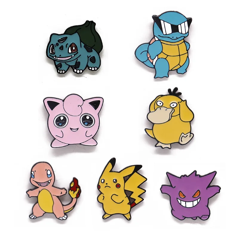 Pokemon Squirtle Charmander Enamel Pins Collect Bulbasaur Pikachu Metal Cartoon Brooch Backpack Hat Bag Collar Lapel Badges