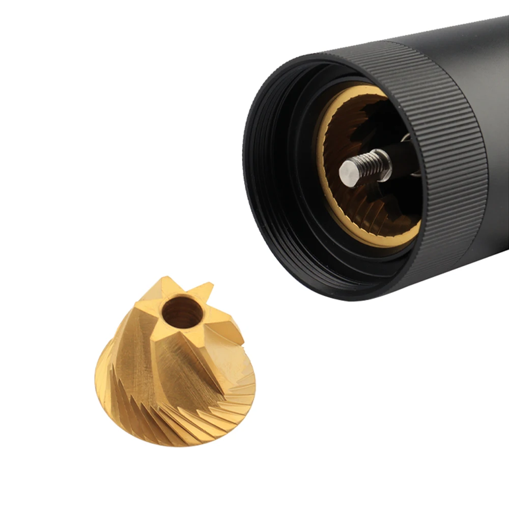 Black 30g Capacity Manual Coffee Grinders 48mm Titanium Conical Burr Hand Coffee Mill Portable Outdoor Coffee Girnder Manual