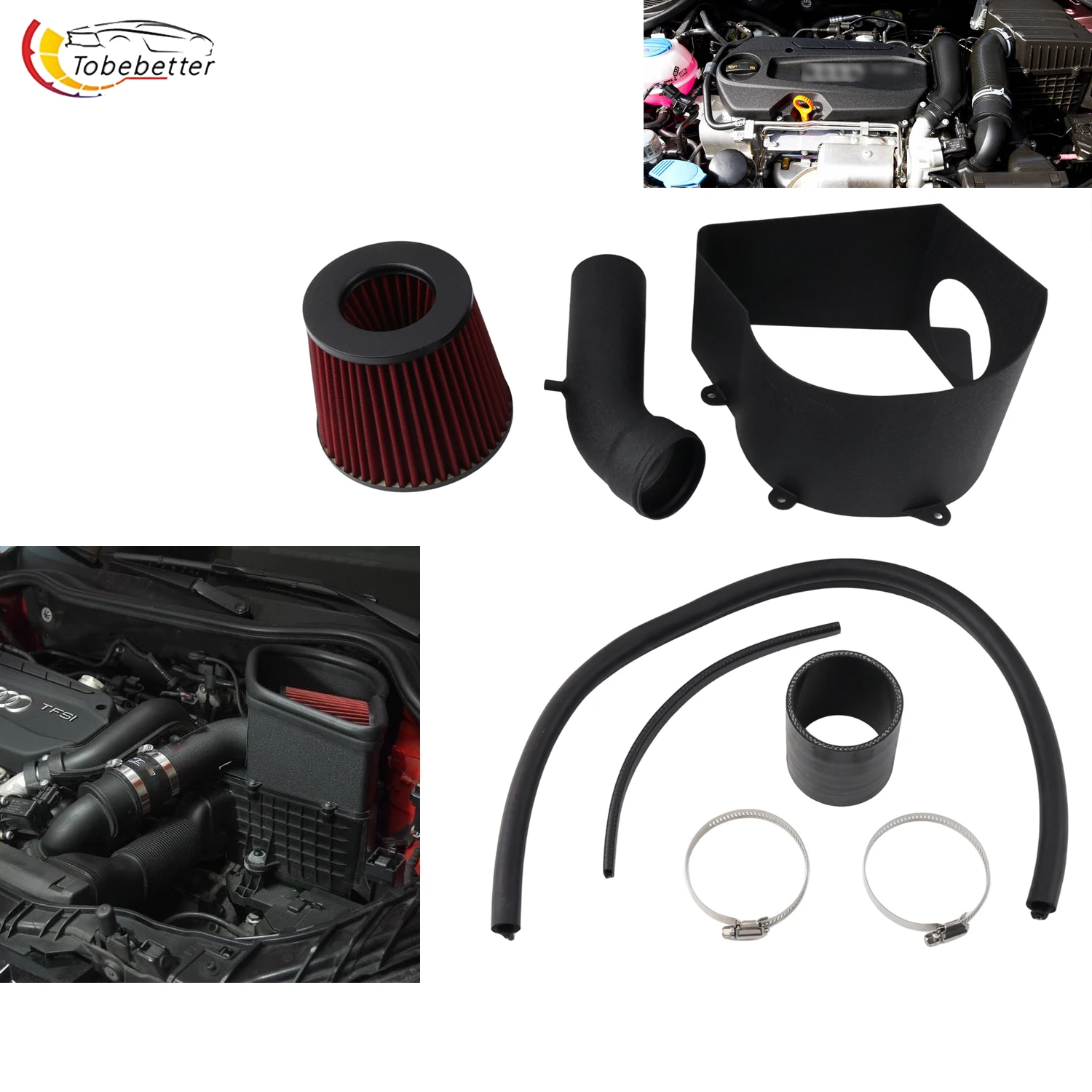 Sistema de Admisión de Aire Frío Short Ram para Audi A1 8X 1.4 TFSI EA111 122 HP serie CAXA CNVA Seat Toledo y Skoda Rapid (2012+)