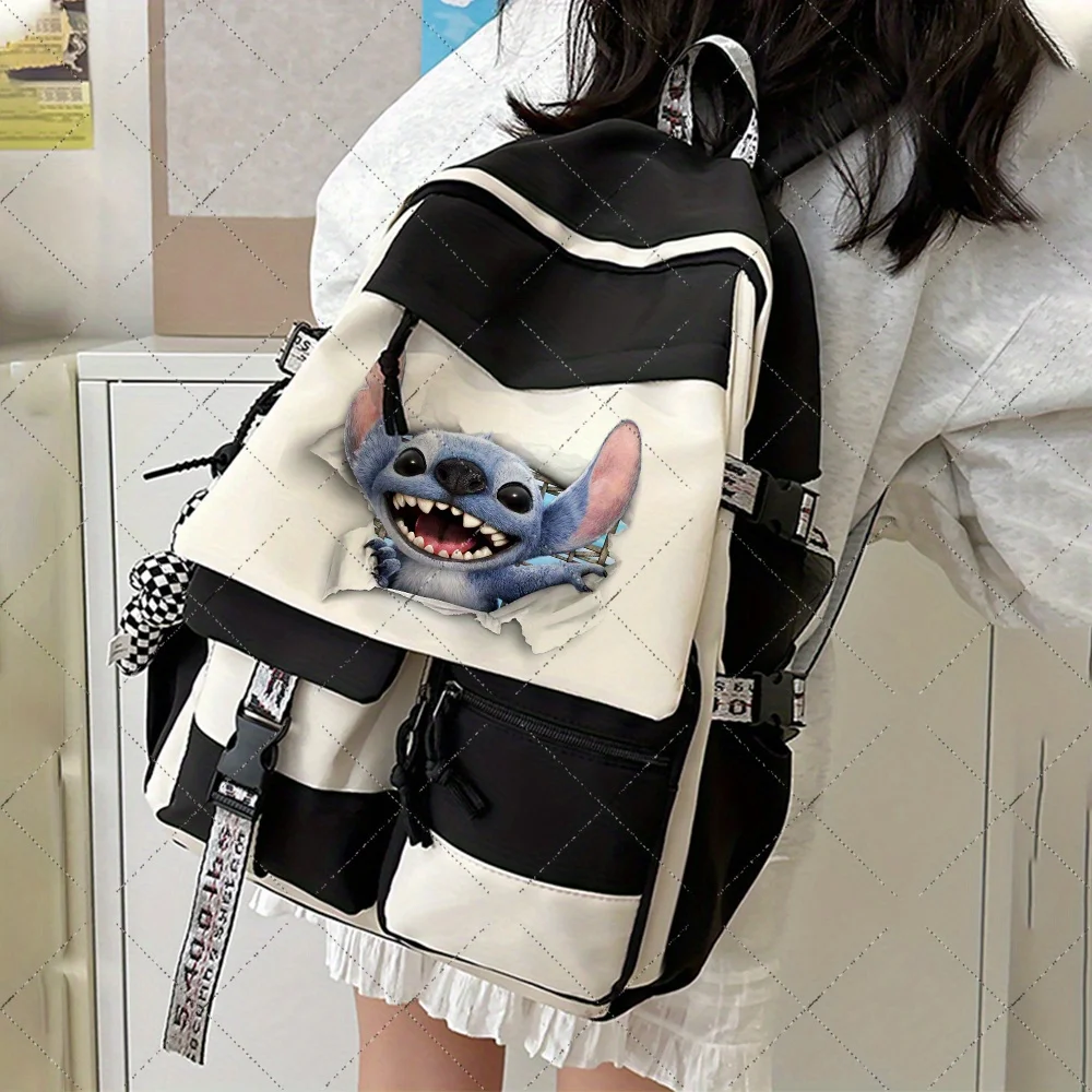 

Disney Lilo&stitch SchoolBag Printed Travel Large Capacity Backpack Laptop Compartment, Student Bookbag, Rucksack, Mochila