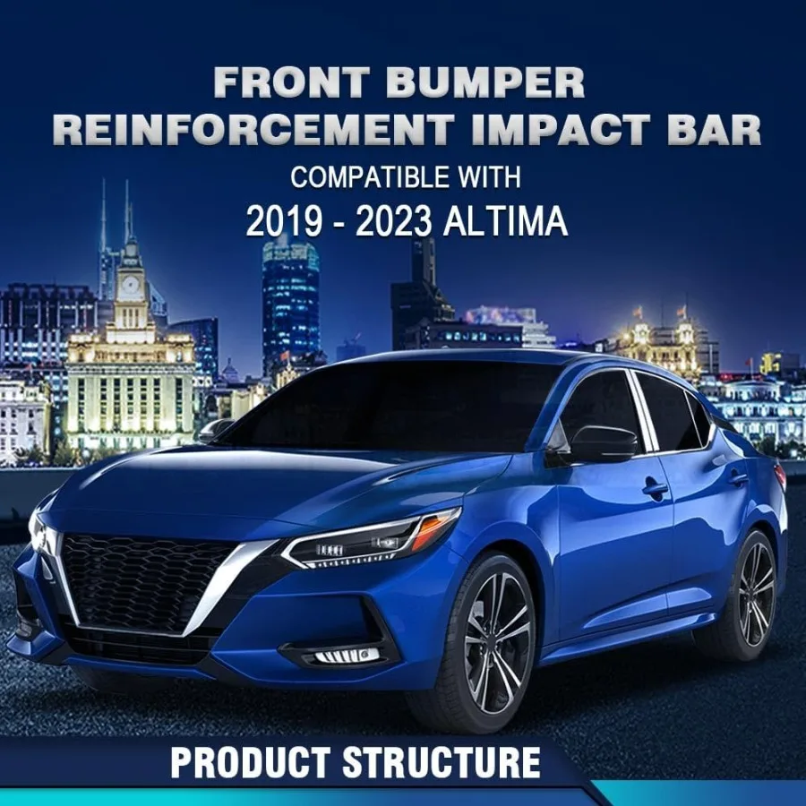 เหล็กเสริมกันชนหน้าสีเงิน เพื่อความปลอดภัยและความทนทานที่ยิ่งขึ้นในรถยนต์นิสสัน อัลติมา รุ่นปี 2019-2023