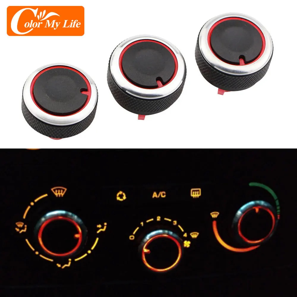 Car Accessories for Peugeot 307 Citroen C-TRIOMPHE C4 Switch Knob Heater Climate Control Buttons Frame AC Air Knob Cover Heat