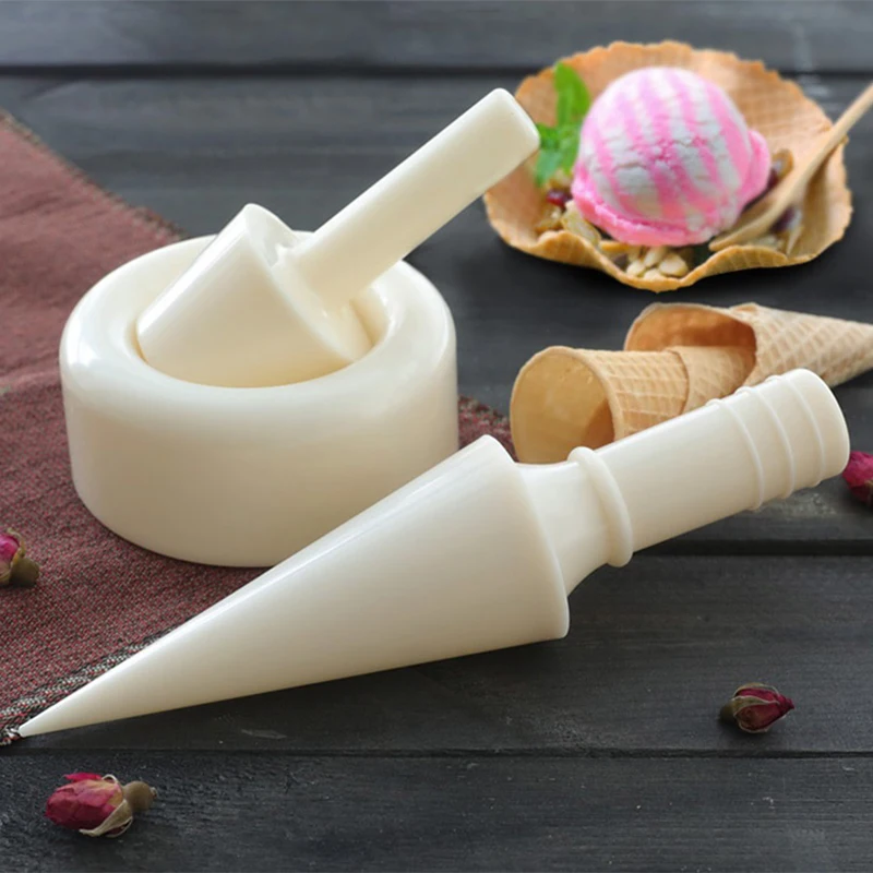 Egg Roll Ice Cream Cone Mold Non-Stick Cone Spiral Pastry Cone Roller Easy To Clean Molds Maker DIY Pizzelle Roller Ice Cream