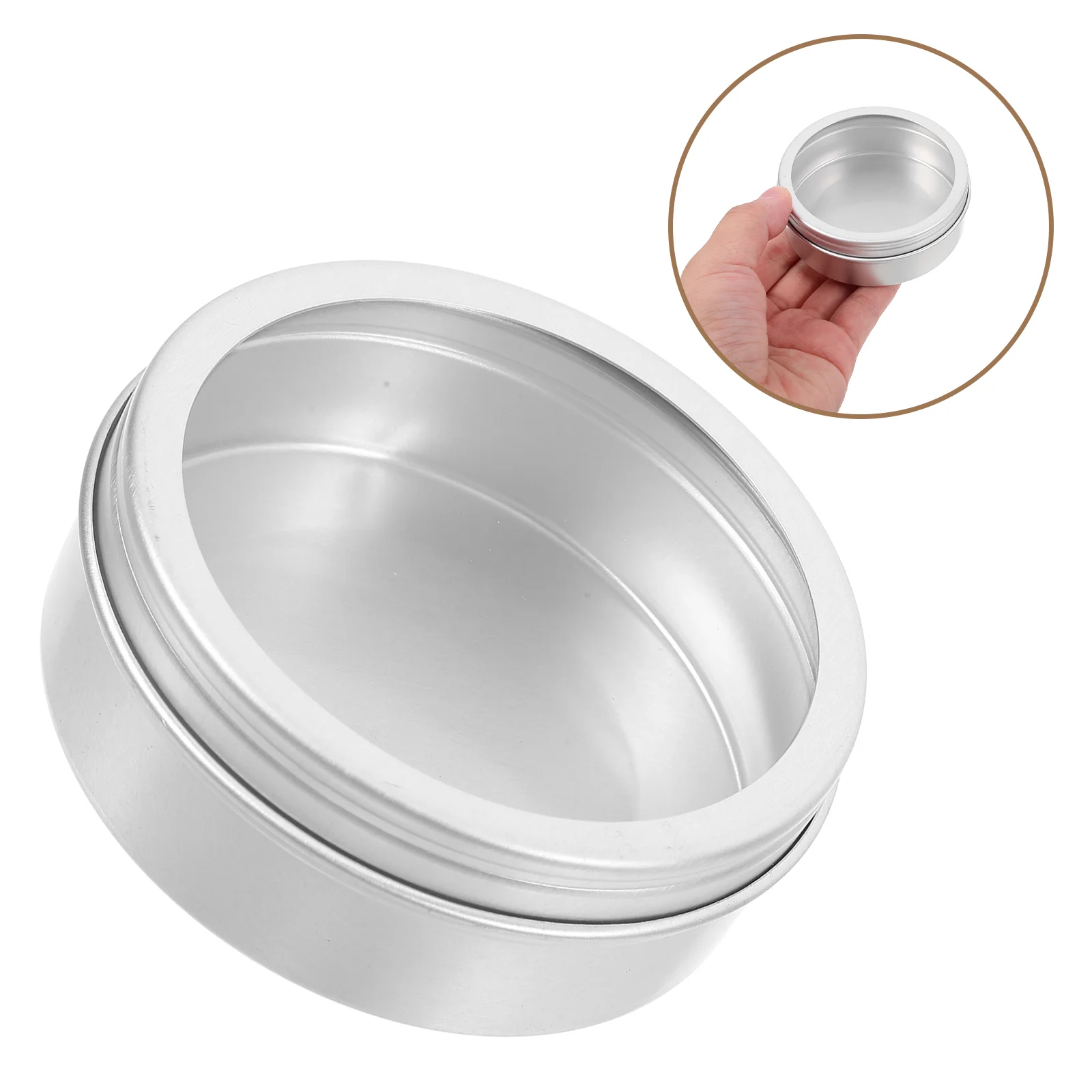 

10 pcs Aluminum Boxes Round Metal Cans Transparent Sealing Empty Food Storage Small Containers Travel Gift Packaging