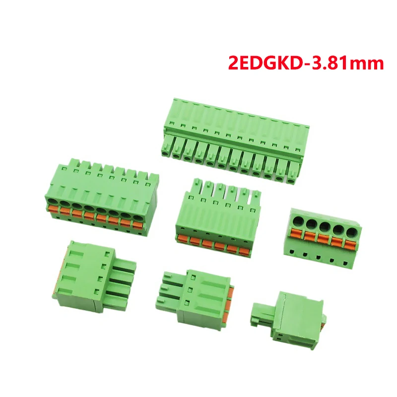 

5pcs 15EDGKD 3.81MM Spring Pressed Wiring Terminal Spring Plug 2-24P Screw-free Plug PCB Board Socket Phoenix Connector