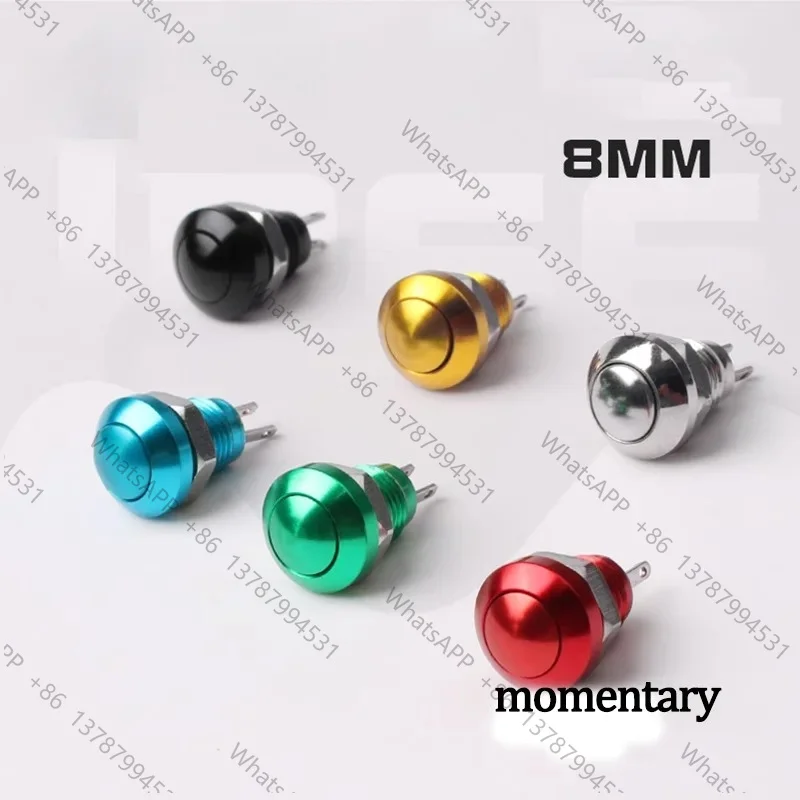 8mm Momentary Metal Horn Doorbell Bell Push Button Switch Waterproof Car Auto Engine PC Power Start Home Appliance