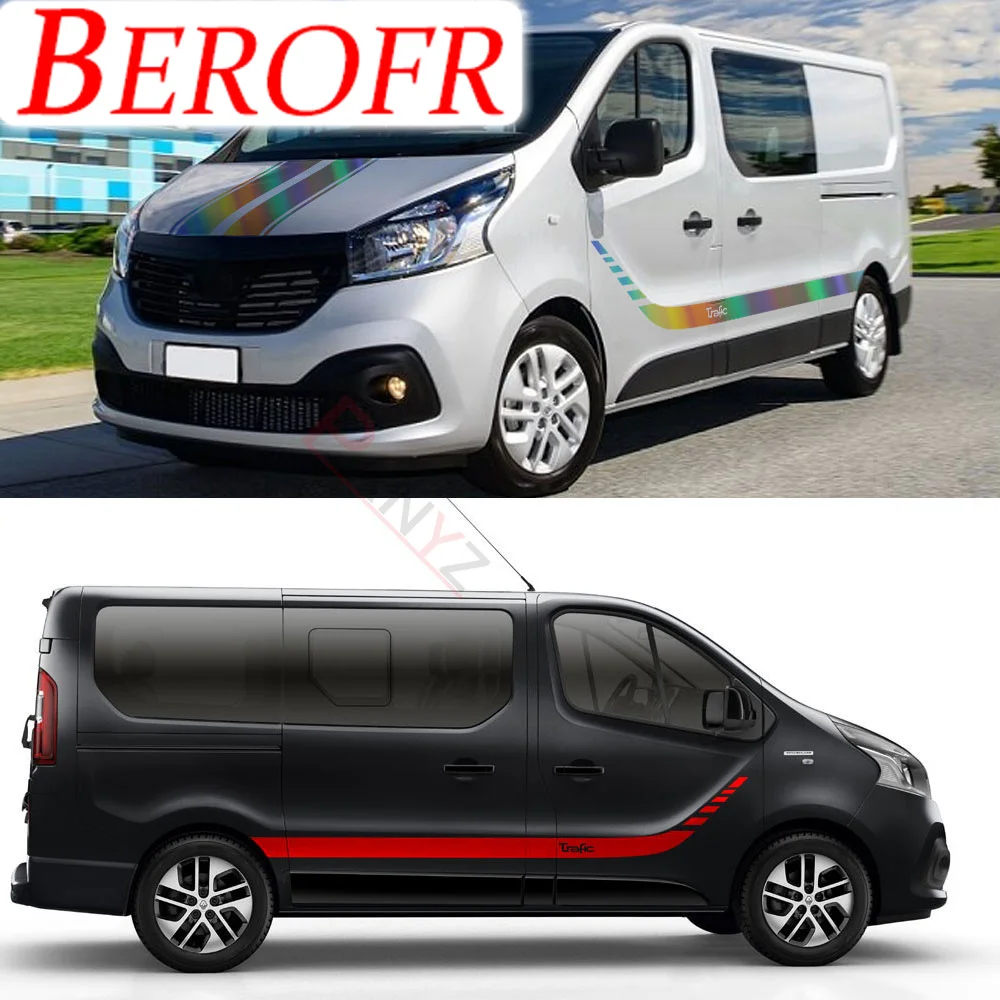 Car Door Side Stickers For Renault Trafic 2 3 MK3 MK2 Camper Van Hood Cover Engine Vinyl Film Graphics Decals Tuning Accessories