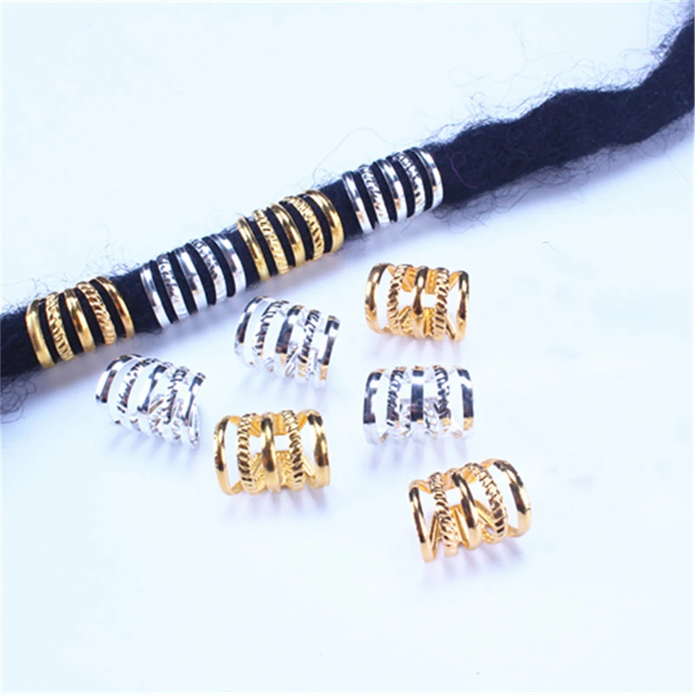 

10/20/30pcs Open Hair Clips for Girls Women Punk Spiral Hairpin Dreadlocks Hollow Hair Accessories Gold Silver Iron 10mmX15mm