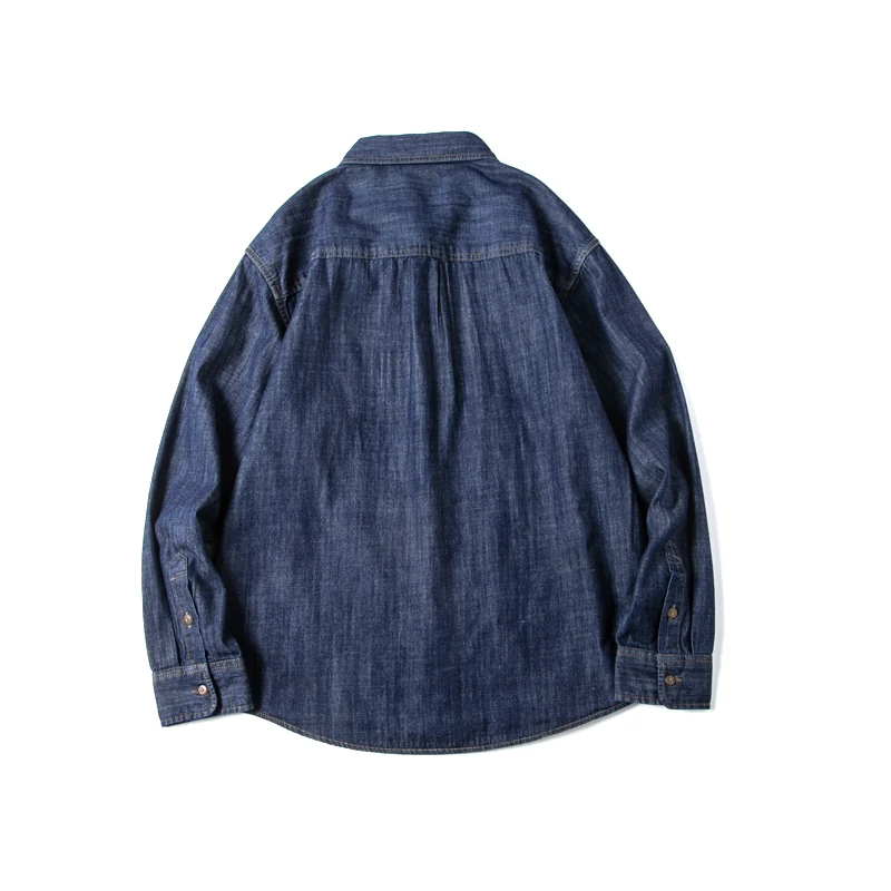 قميص دينيم كلاسيكي كلاسيكي ثقيل الوزن مغسول 100% قطن للرجال والنساء على الطراز الكوري سترة خفيفة فضفاضة