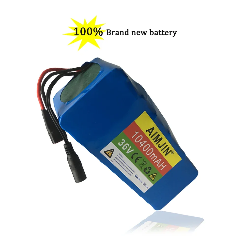 Bateria de lítio recarregável, BMS Vehicle Battery Pack, Adequado para bicicletas elétricas, Scooters, 10S4P, 36V, 10400mAH, 1000W