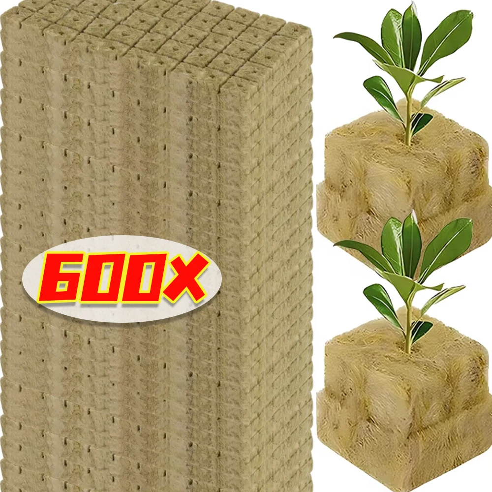 50/600pcs Seedling Rock Soilless Planting Starter Cubes Plug Hydroponic Substrate Seeded Rocks Garden Greenhouse Media Supplies