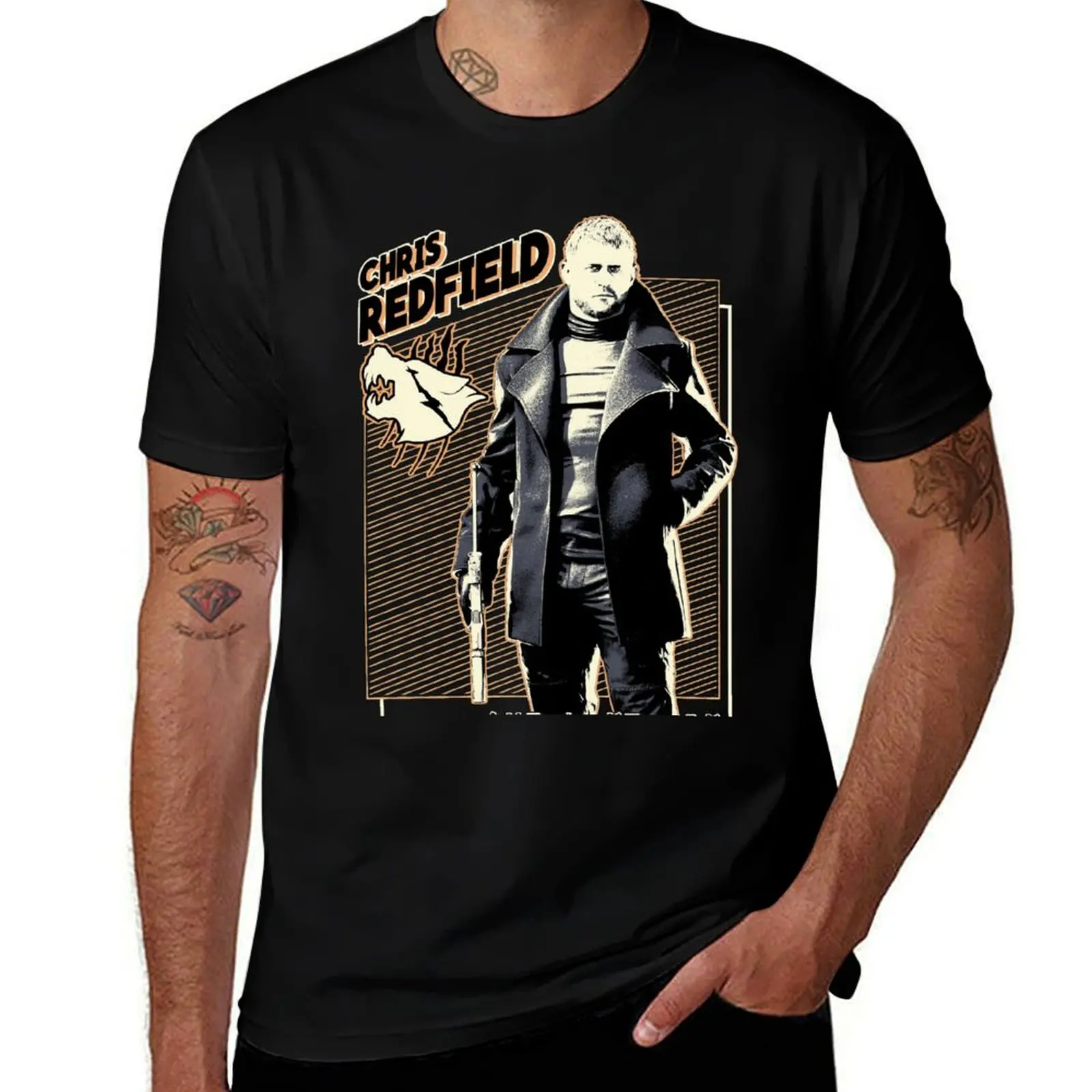 Chris Redfield Hound Wolf Squad T-Shirt luxury designer funny shirt cotton men clothes