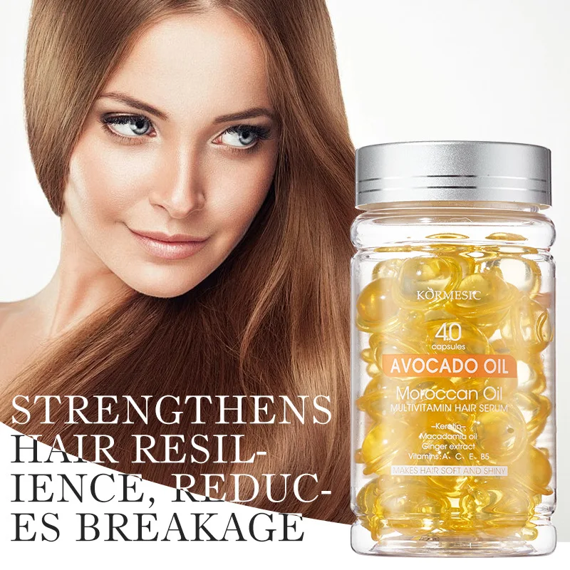 40 Pieces Set Avocado Vitamin Hair Serum Deeply Nourishes The Hair Core Repaire Hair Dryness and Split Ends To Make Soft