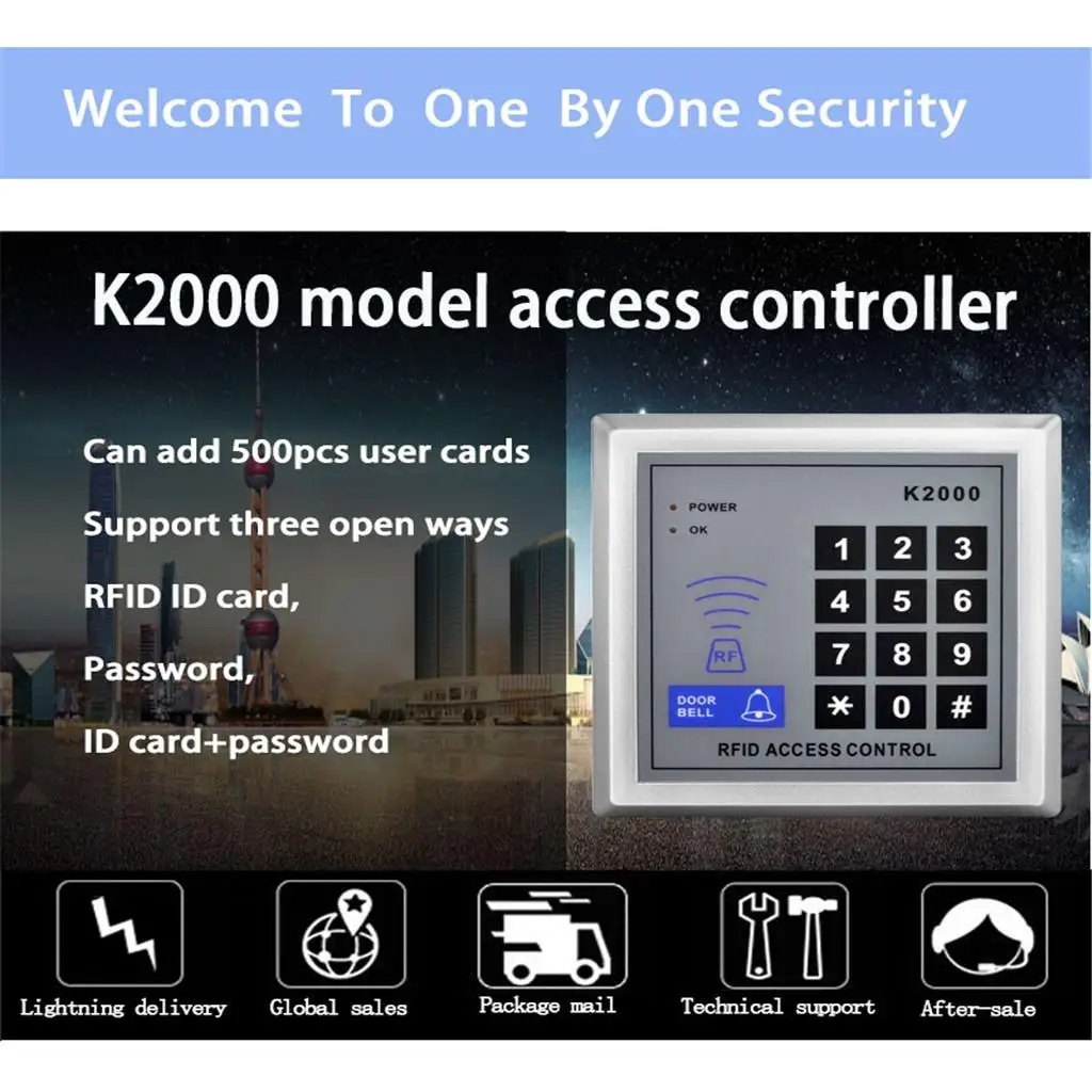 Professional Door Lock Access Control System with 5 Cards for Home/Office Security, Support 500 Users Silver
