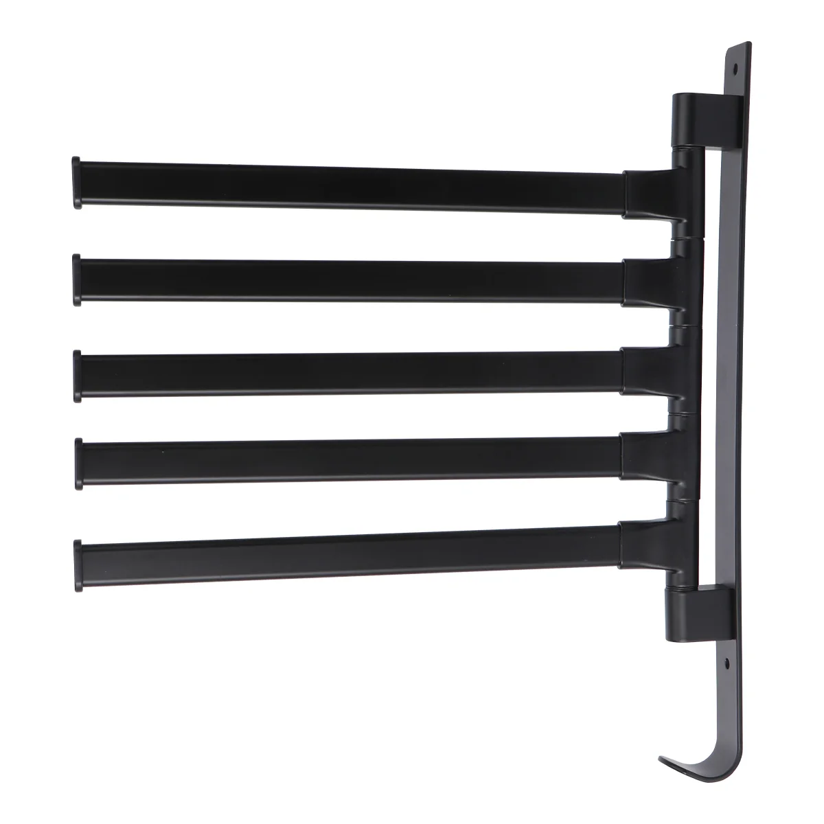 

Long Lasting Rotatable Towel Bar Black 2 Bars Bathroom Kitchen Space Saving Wall Mounted Punch Free Stand Towel Rack