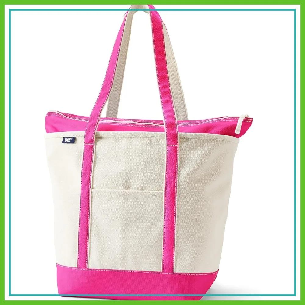 

Zip Top Canvas Tote Bag, Durable & Spacious, Perfect for Daily Use